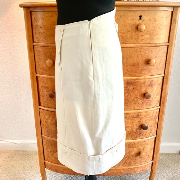 Vintage Pauw Amsterdam Cream Sailor Pencil Skirt - Picture 8 of 14